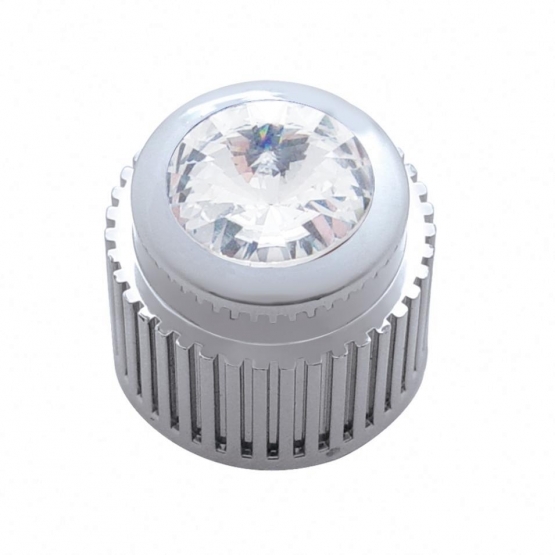 Chrome Plastic Control Knob With Clear Crystal
