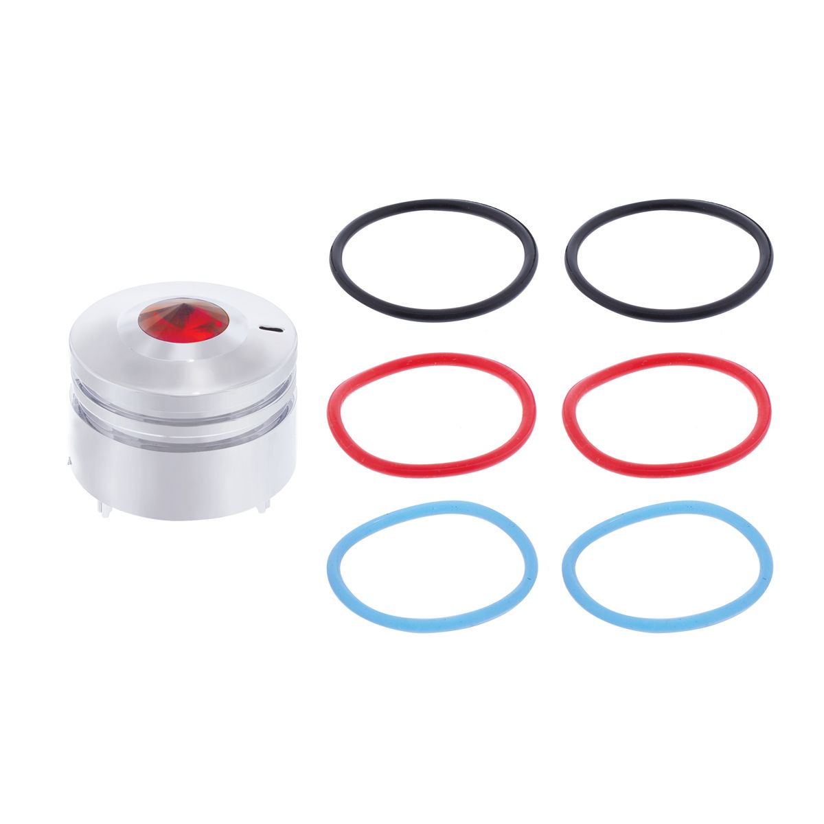 Deluxe Signature A/C Control Knob For Peterbilt - Red Crystal