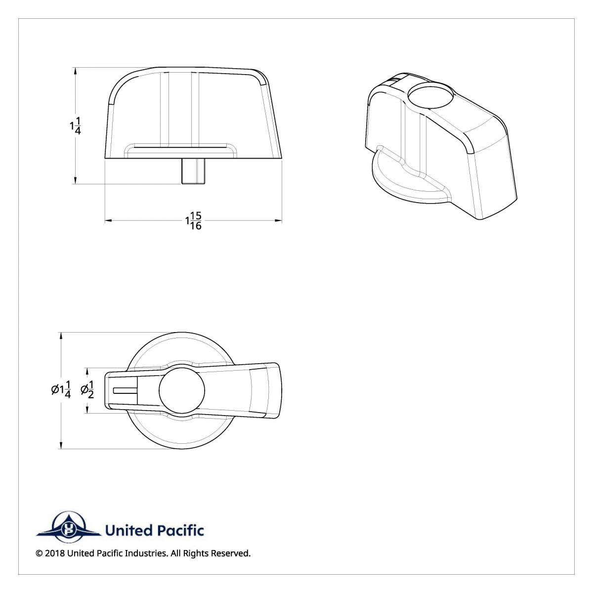 Freightliner A/C Knob (Older Model) - Indented - Thumbnail 2