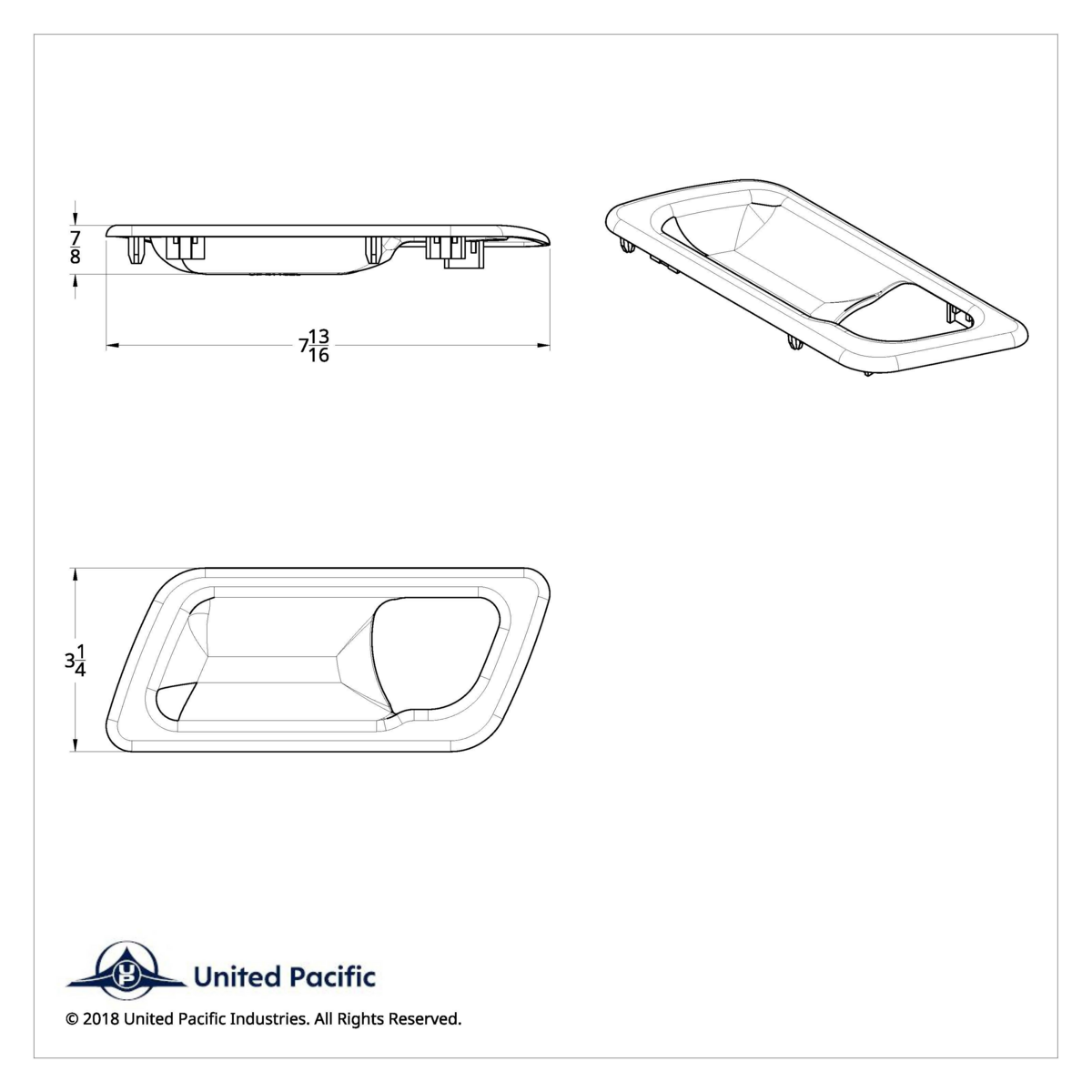 Chrome Interior Door Handle Trim For Peterbilt 389 (2008-2023), 386 (2006-2016), And 387 (2006-2011) (Pair) - Thumbnail 6