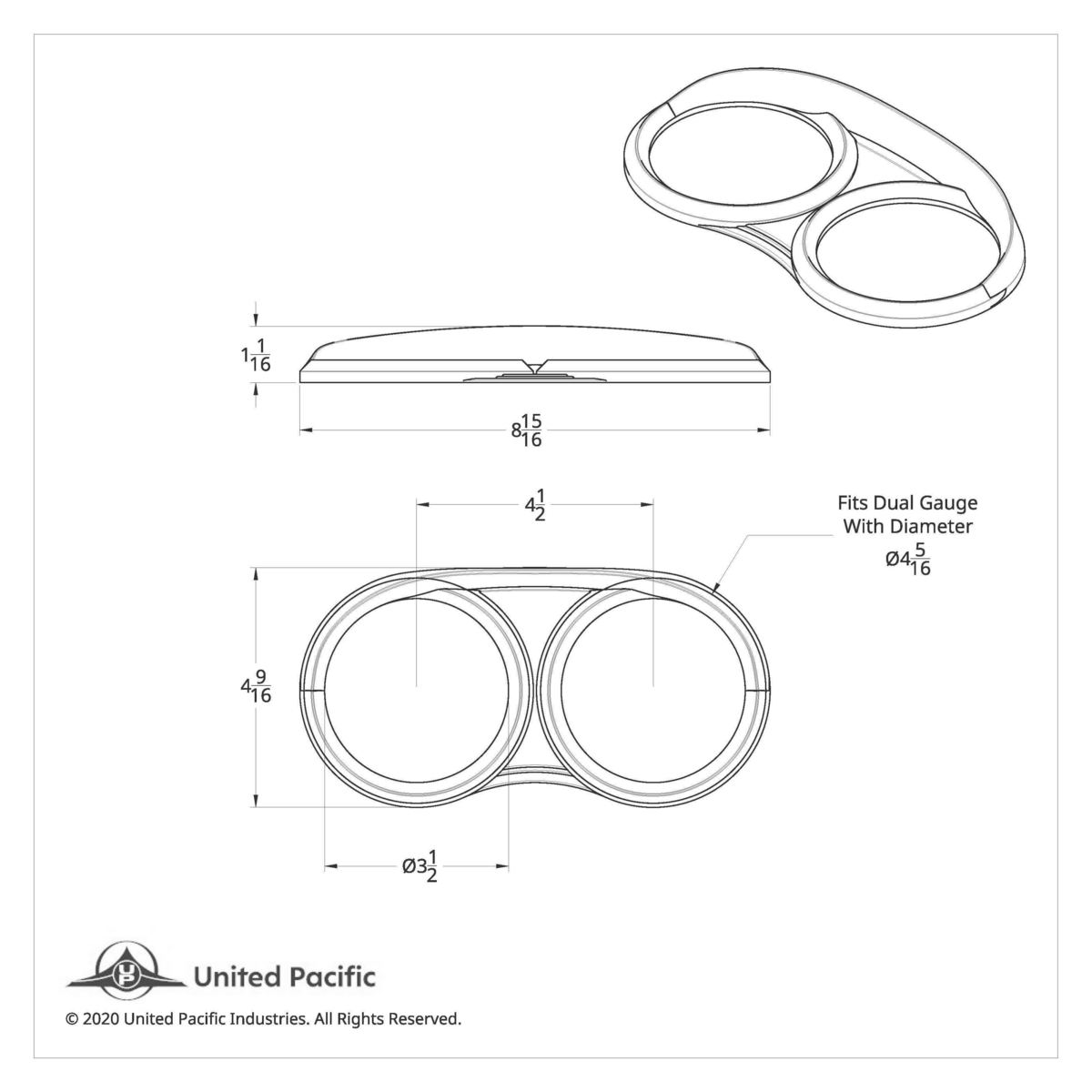 Dual Gauge Cluster Bezel With Visor For 2006+ Peterbilt - Thumbnail 14