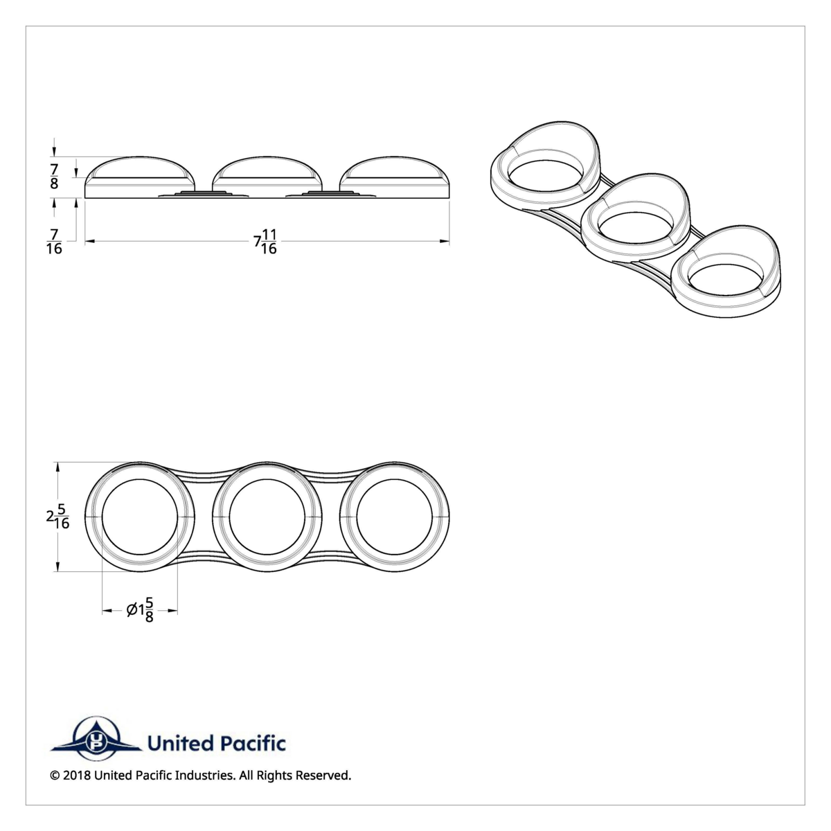 3 Gauge Cluster Bezel With Visor For 2006+ Peterbilt - Horizontal - Thumbnail 7