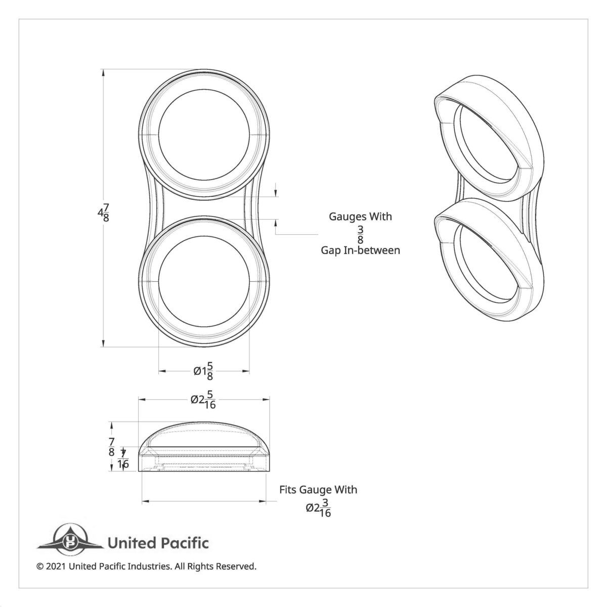 2 Gauge Cluster Bezel With Visor For 2006+ Peterbilt - Vertical - Thumbnail 6