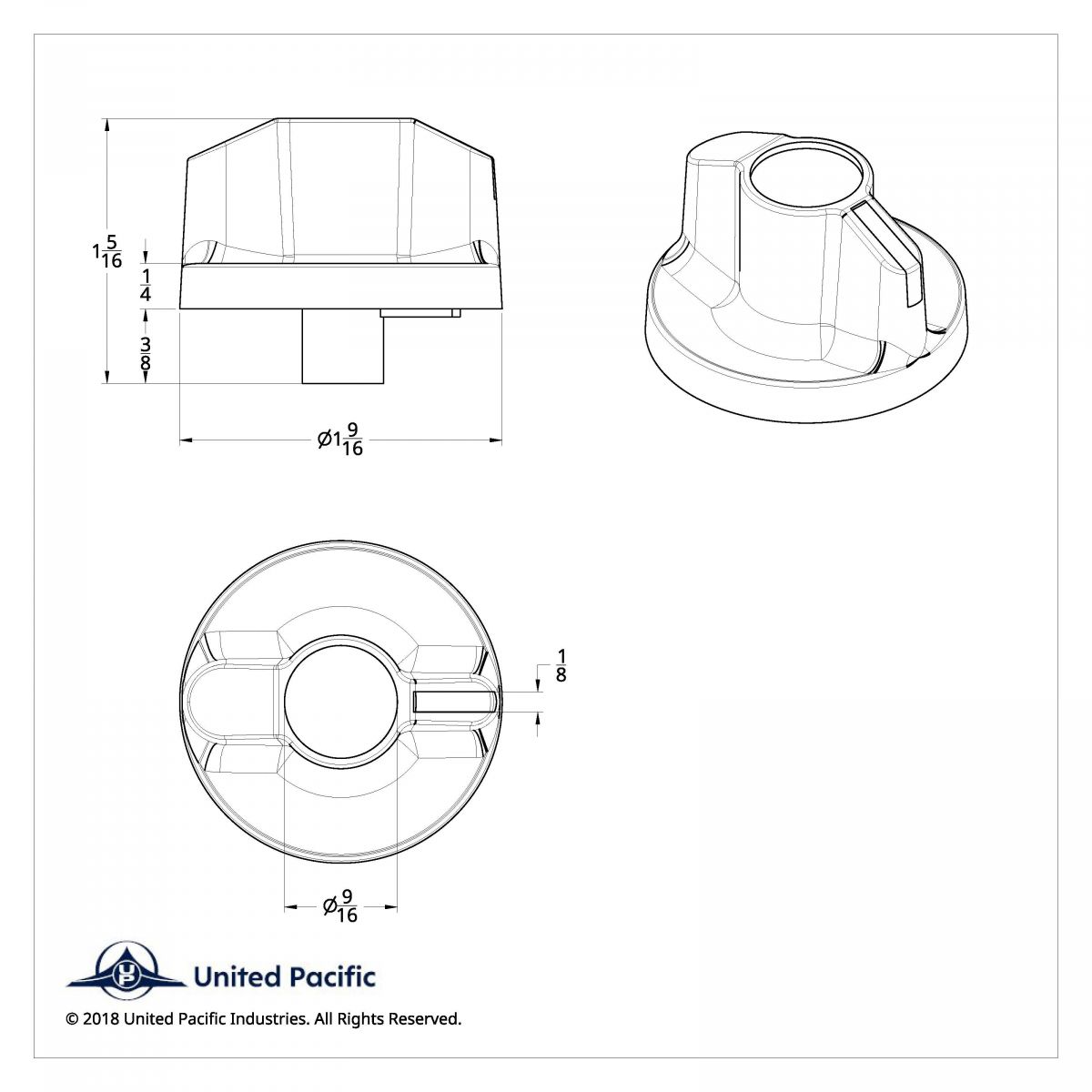 Kenworth Signature A/C Control Knob - Indented - Thumbnail 2