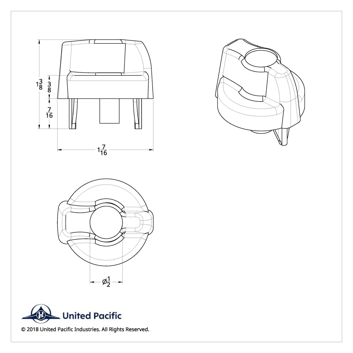 Chrome Plastic A/C Control Knob For 2005 & Older Peterbilt - Amber Crystal - Thumbnail 2