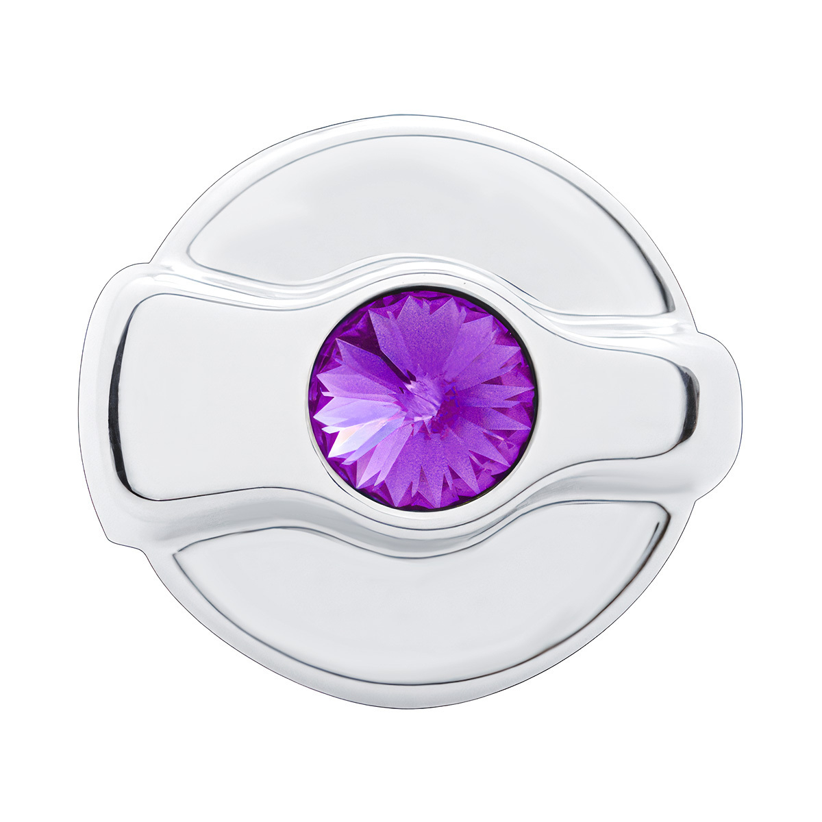 Chrome Plastic A/C Control Knob For 2005 & Older Peterbilt- Purple Crystal - Thumbnail 4
