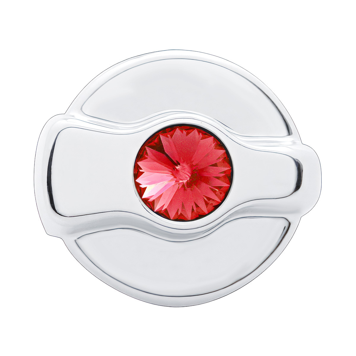 Chrome Plastic A/C Control Knob For 2005 & Older Peterbilt- Red Crystal - Thumbnail 4