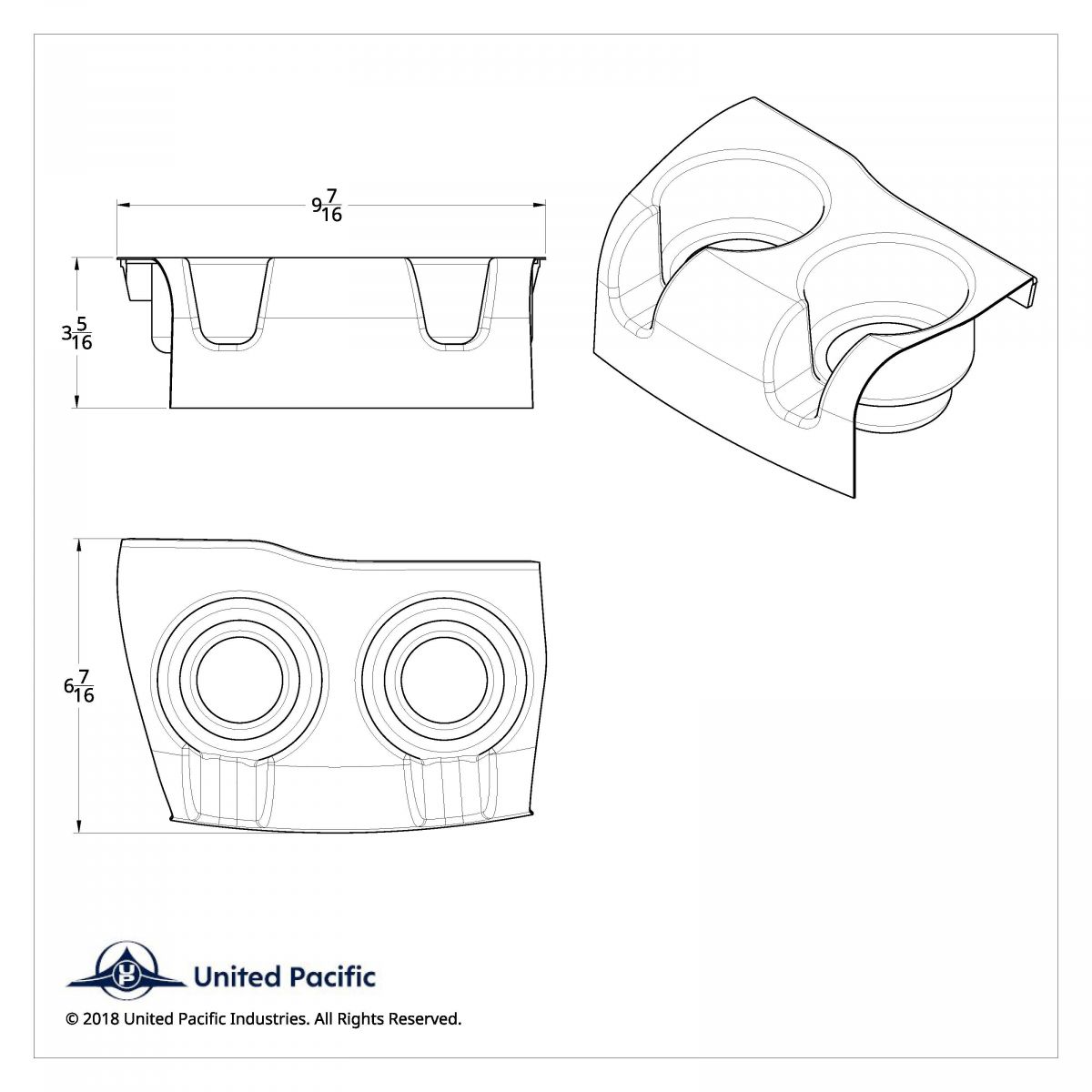 Chrome Plastic Cup Holder For Kenworth W900/T800 (2006+) And T660 (2007-2017) - Thumbnail 4