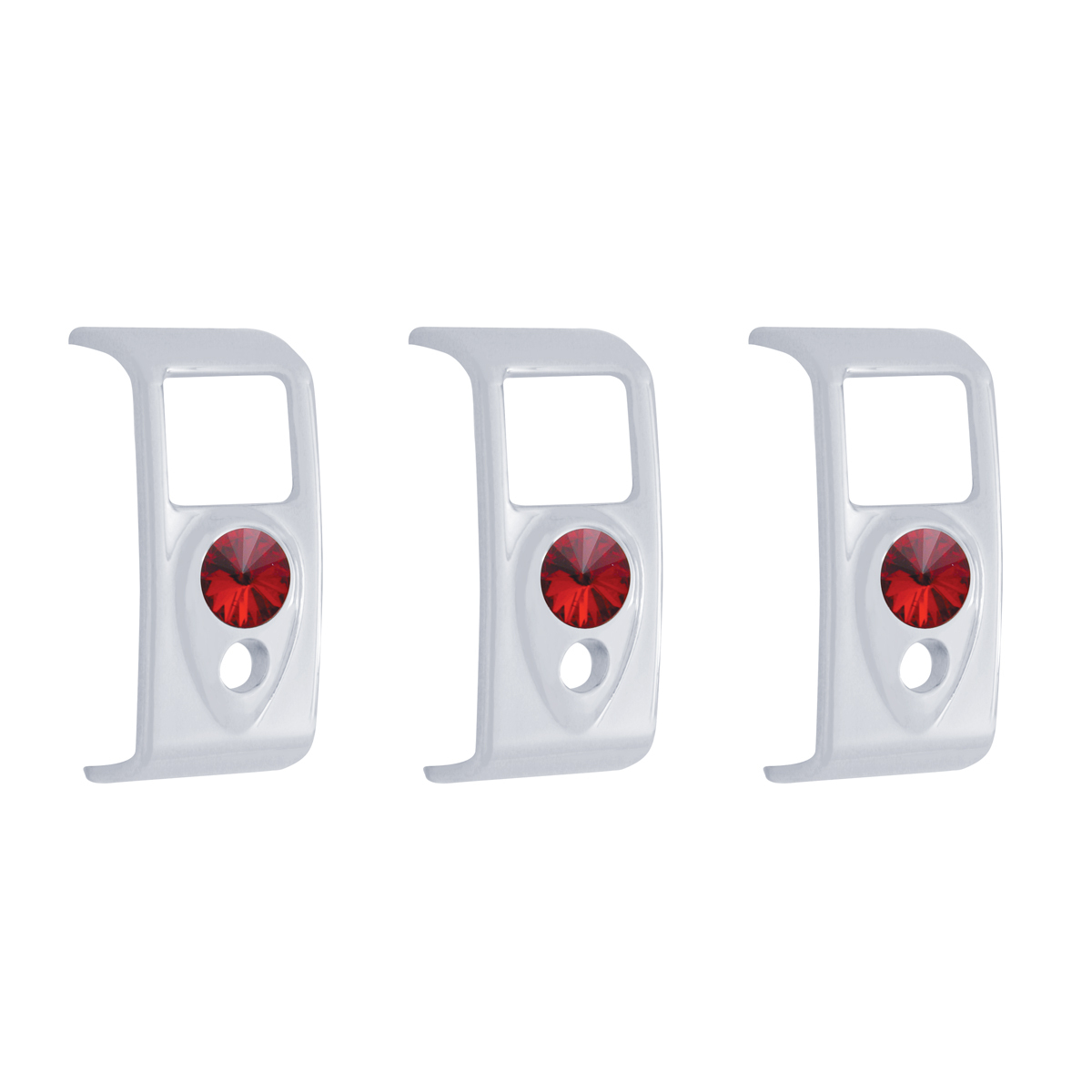 Rocker Switch Cover With Red Crystal For 2006+ Kenworth (Card Of 3) - Thumbnail 3