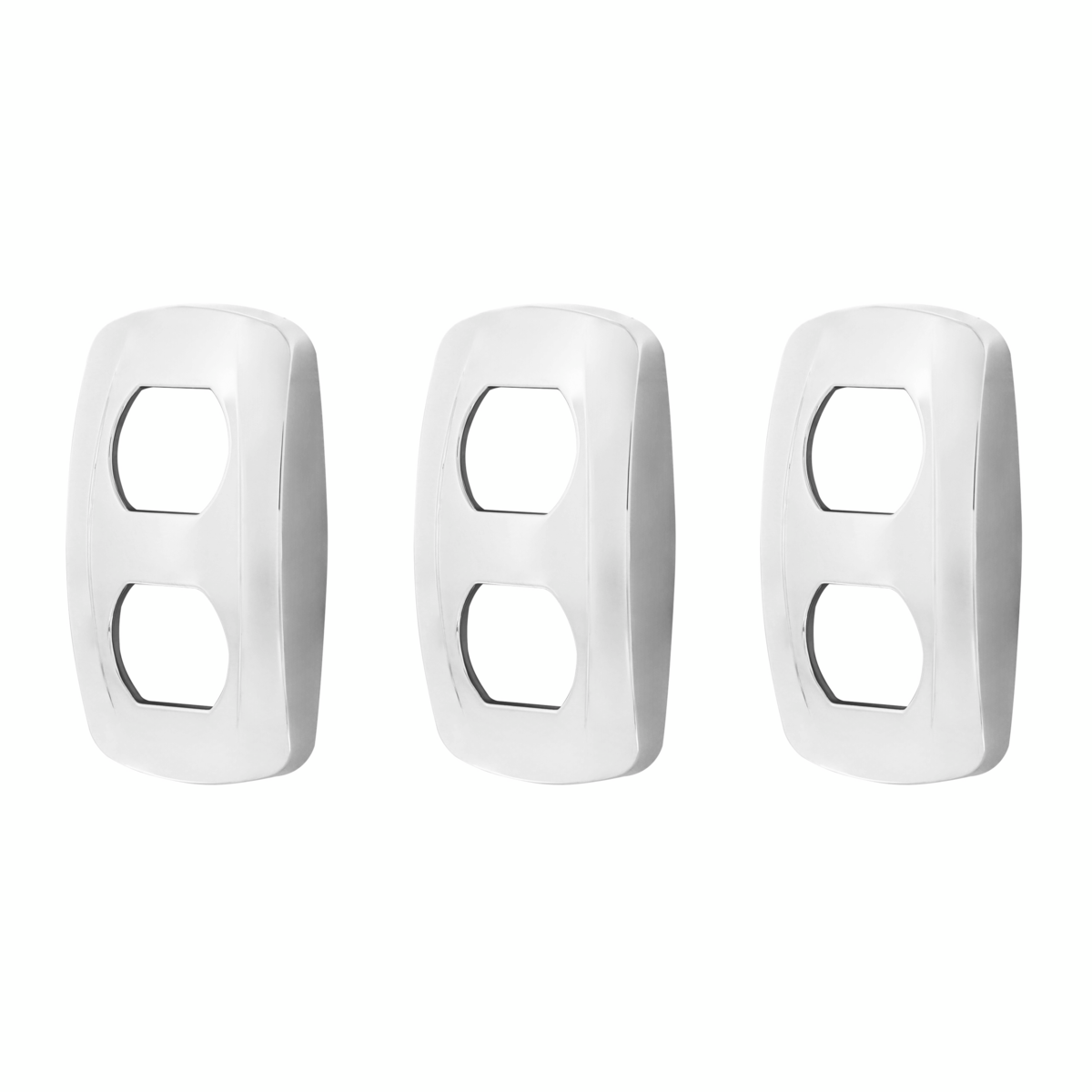Chrome Plastic Rocker Switch Trims For Australian Kenworth (3-Pack)