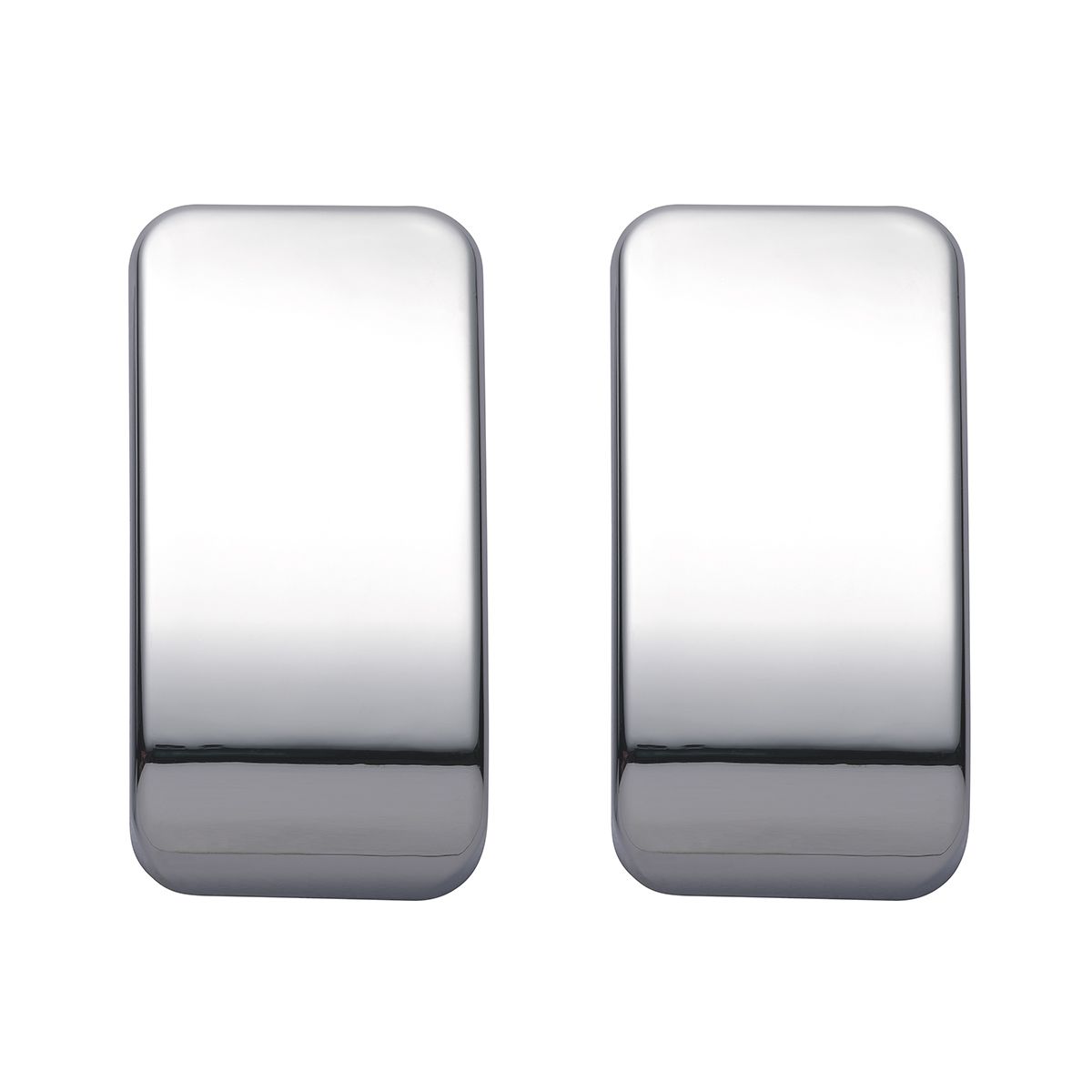 Chrome Plastic Blank Switch Covers For Kenworth T680, T880, W990 (Card Of 2)