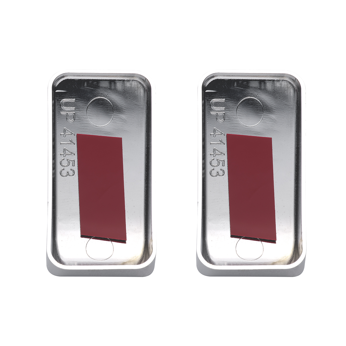 Chrome Plastic Blank Switch Covers For Kenworth T680, T880, W990 (Card Of 2) - Thumbnail 4