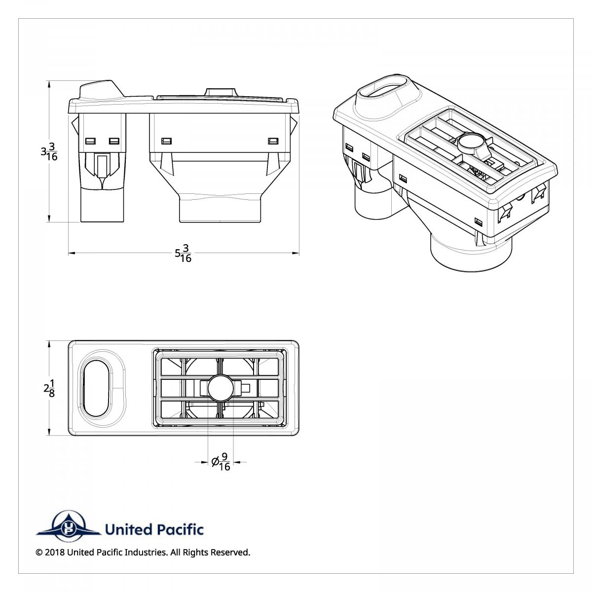 Chrome Plastic A/C Vent With Color Crystal For 2002-2005 Kenworth - Green Crystal - Driver - Thumbnail 2