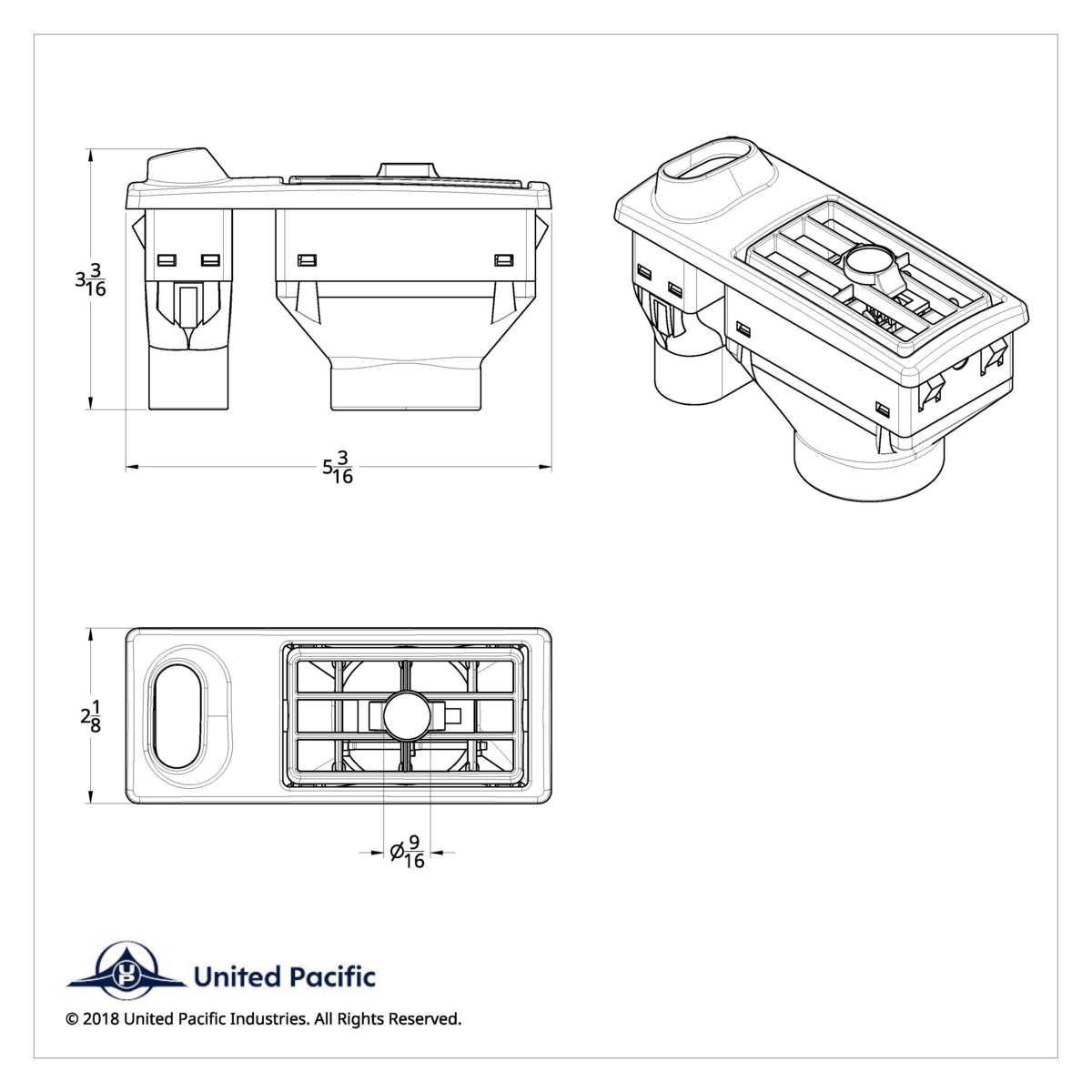Chrome Plastic A/C Vent With Color Crystal For 2002-2005 Kenworth - Green Crystal - Driver - Thumbnail 3