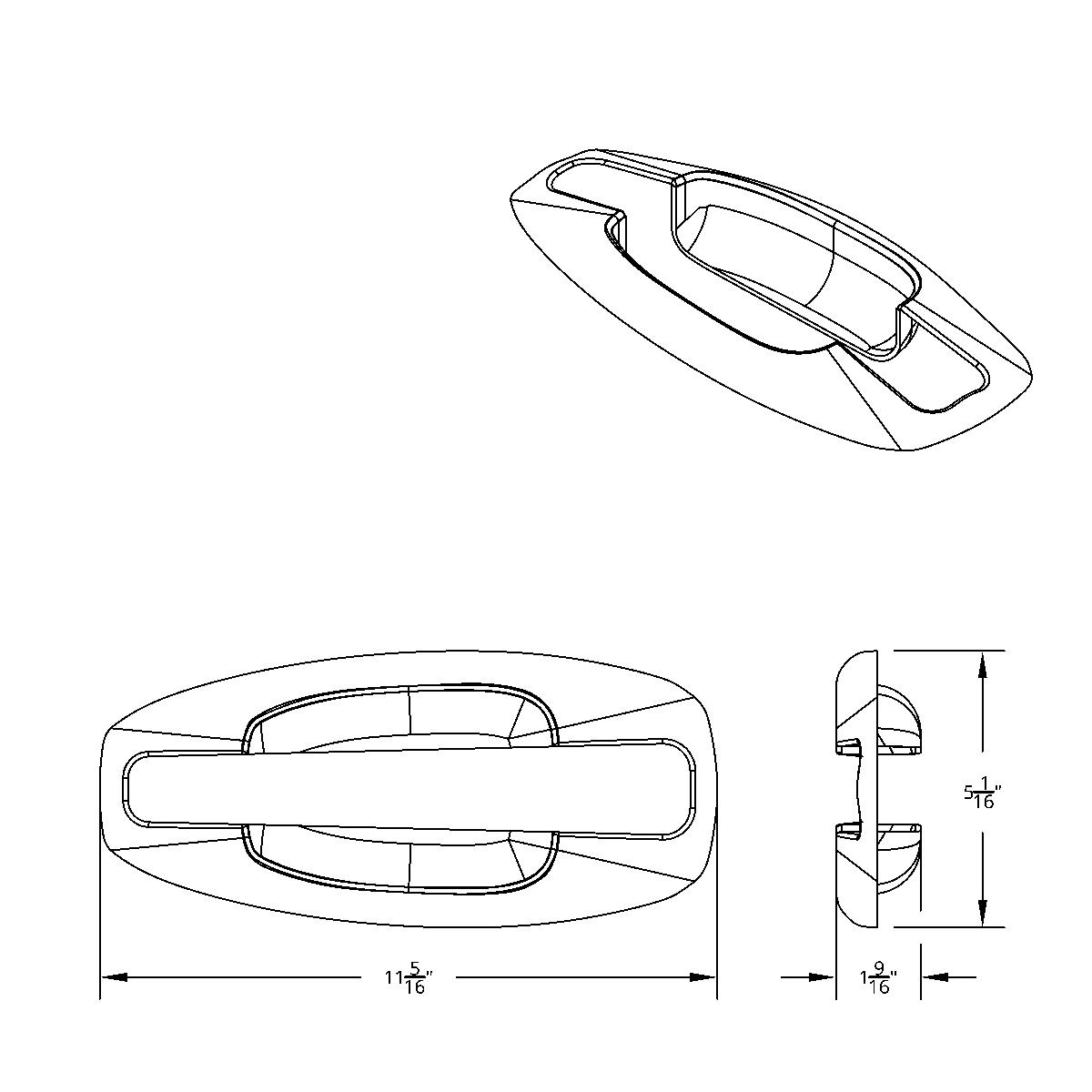 Chrome Exterior Door Handle Cover For Kenworth T680/T880 (2013-2024) & W990 (2019-2024) - Driver - Thumbnail 7