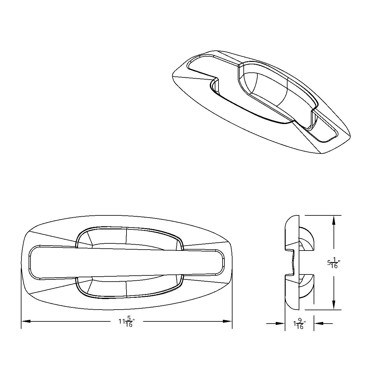 Chrome Exterior Door Handle Cover For Kenworth T680/T880 (2013-2024) & W990 (2019-2024) - Passenger - Thumbnail 7