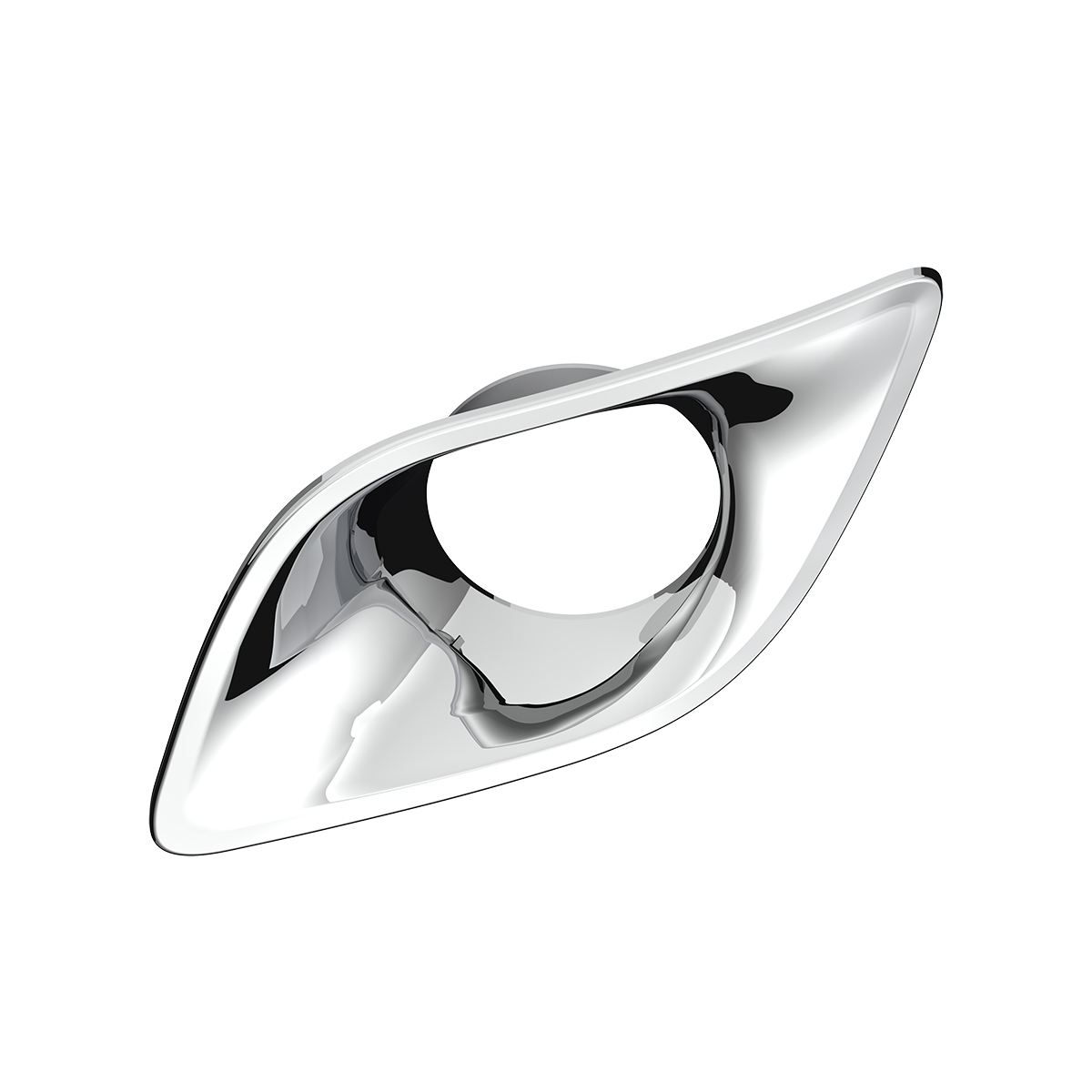 Chrome Plastic Fog Light Bezel For 2013-2021 Kenworth T680-Driver - Thumbnail 3