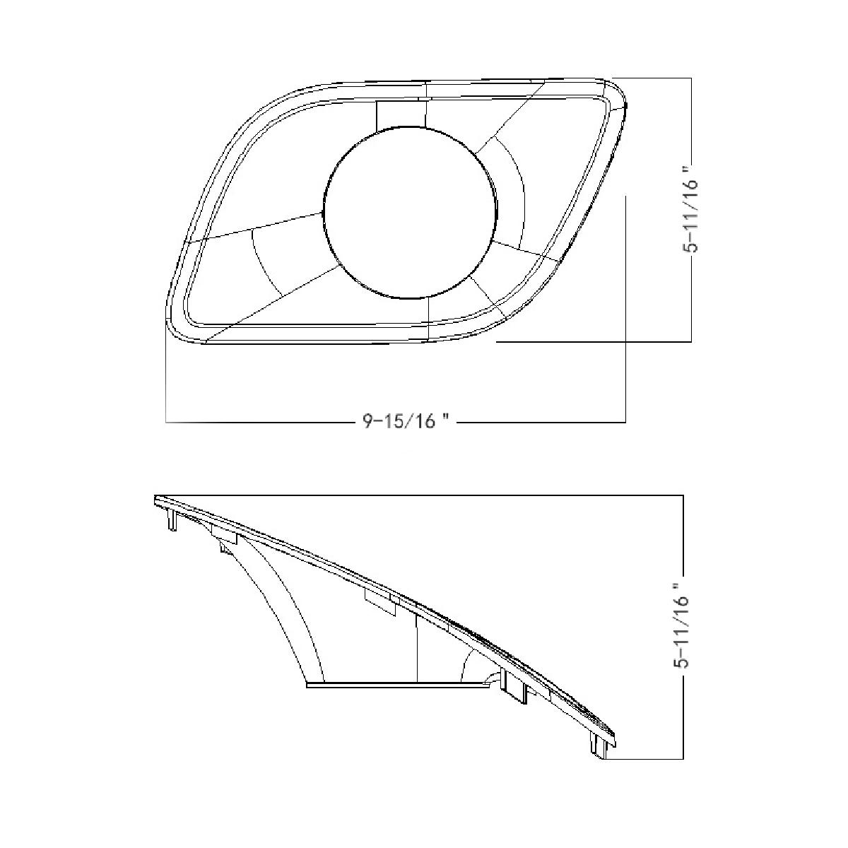 Chrome Plastic Fog Light Bezel For 2013-2021 Kenworth T680-Driver - Thumbnail 9