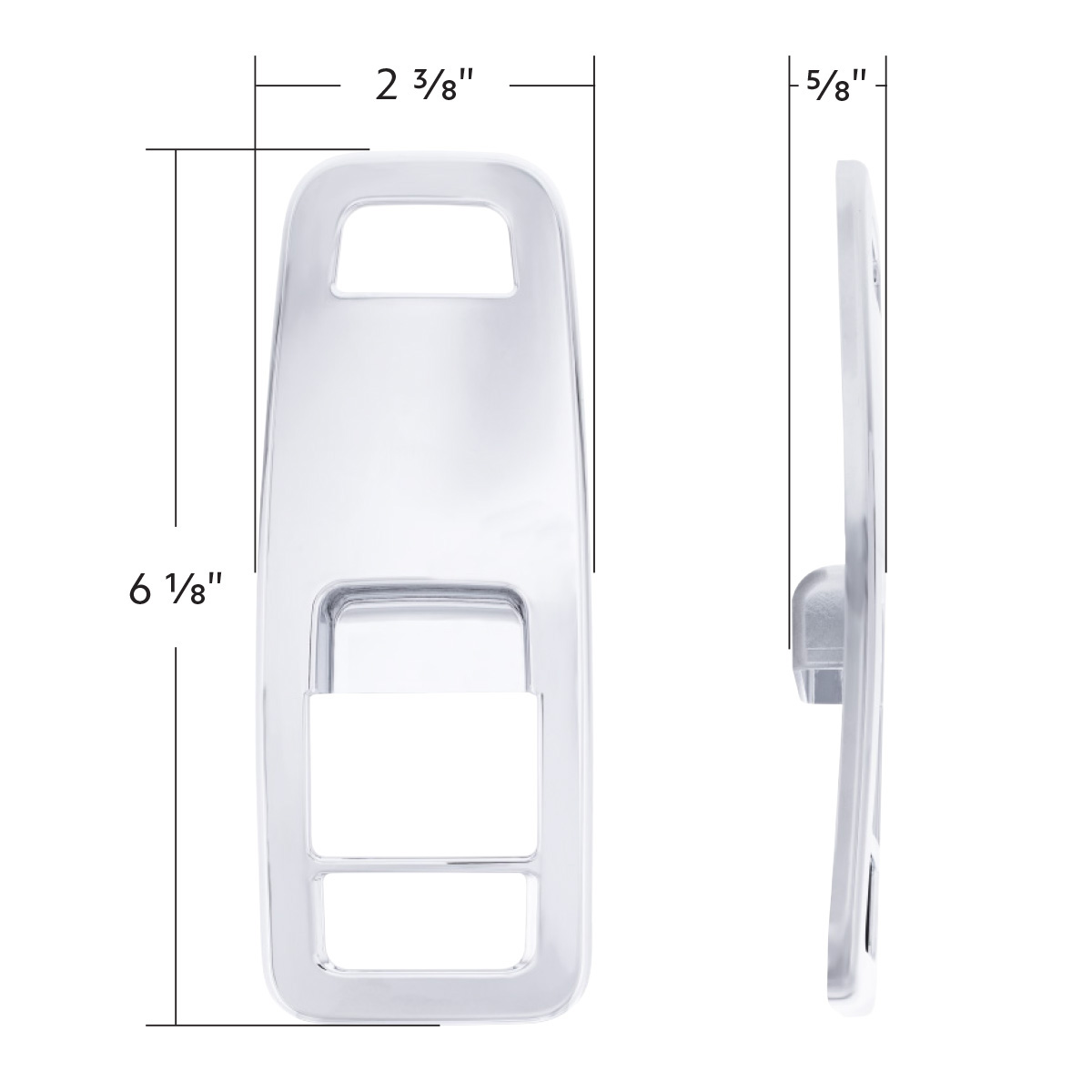 Chrome Plastic Door Switch Cover For 2013-2024 Kenworth T680-Driver (Without Power Mirrors) - Thumbnail 5