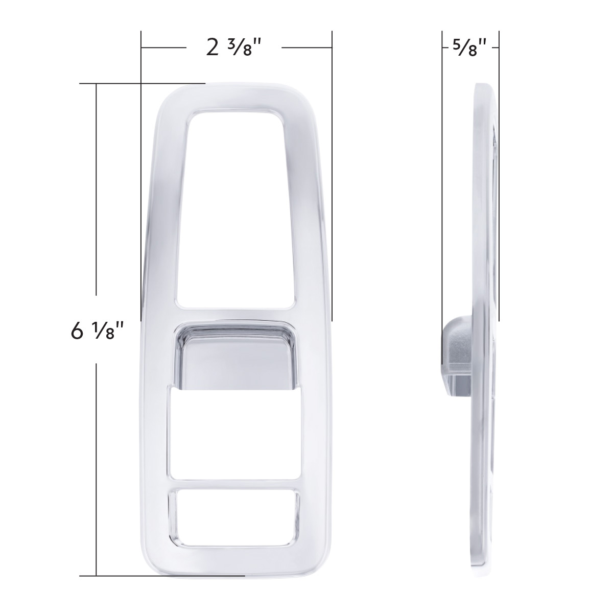 Chrome Plastic Door Switch Cover For 2013-2024 Kenworth T680-Driver (With Power Mirrors) - Thumbnail 5