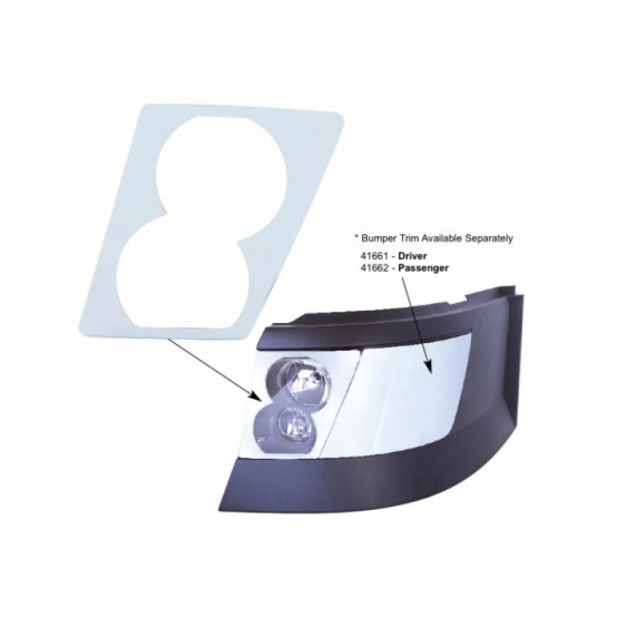 Chrome Daytime Running/Fog Light Cover For 2003-2017 Volvo VN/VNL - Driver - Thumbnail 2