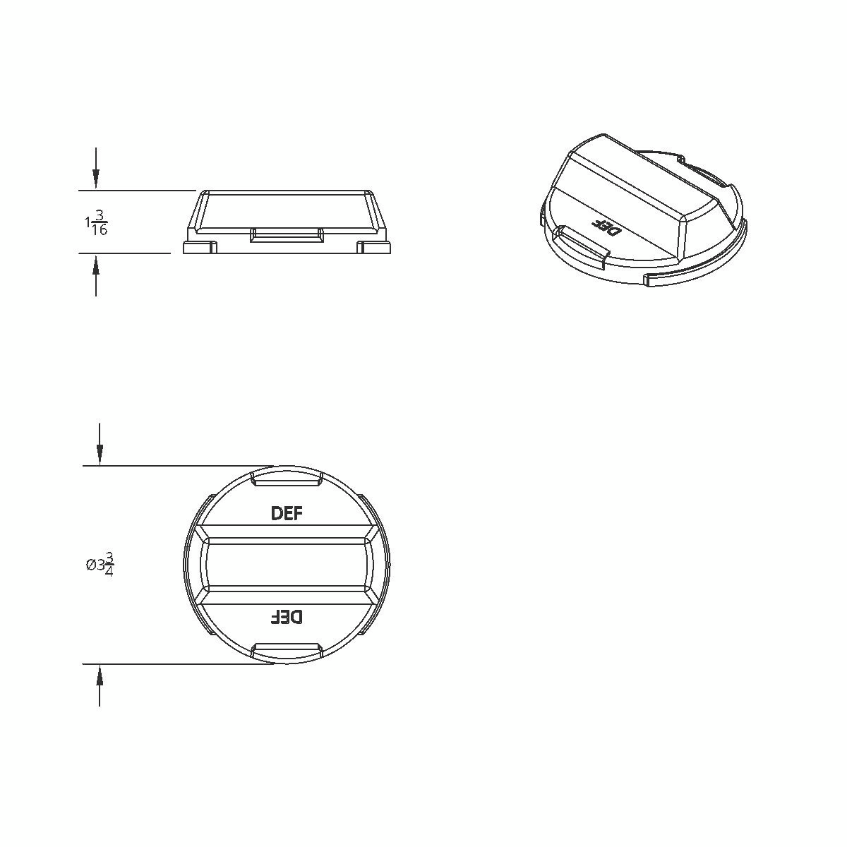 Chrome Plastic DEF Cap Cover For Volvo & Mack - Thumbnail 3