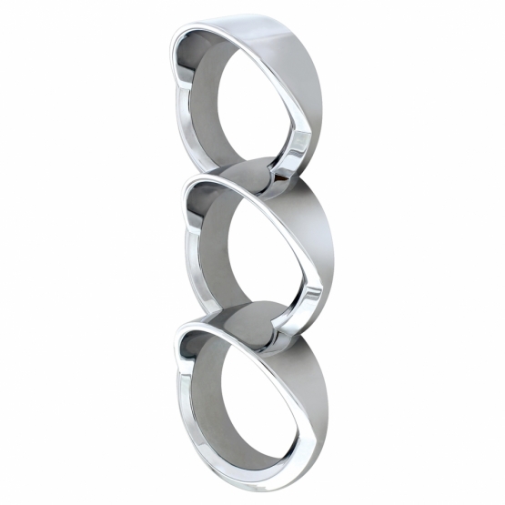 Chrome Plastic Center Dash 3-Gauge Cluster Bezel With Visor For 2013-2021 Peterbilt 579-Right