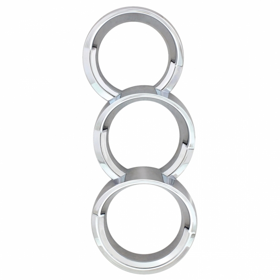 Chrome Plastic Center Dash 3-Gauge Cluster Bezel With Visor For 2013-2021 Peterbilt 579-Right - Thumbnail 2