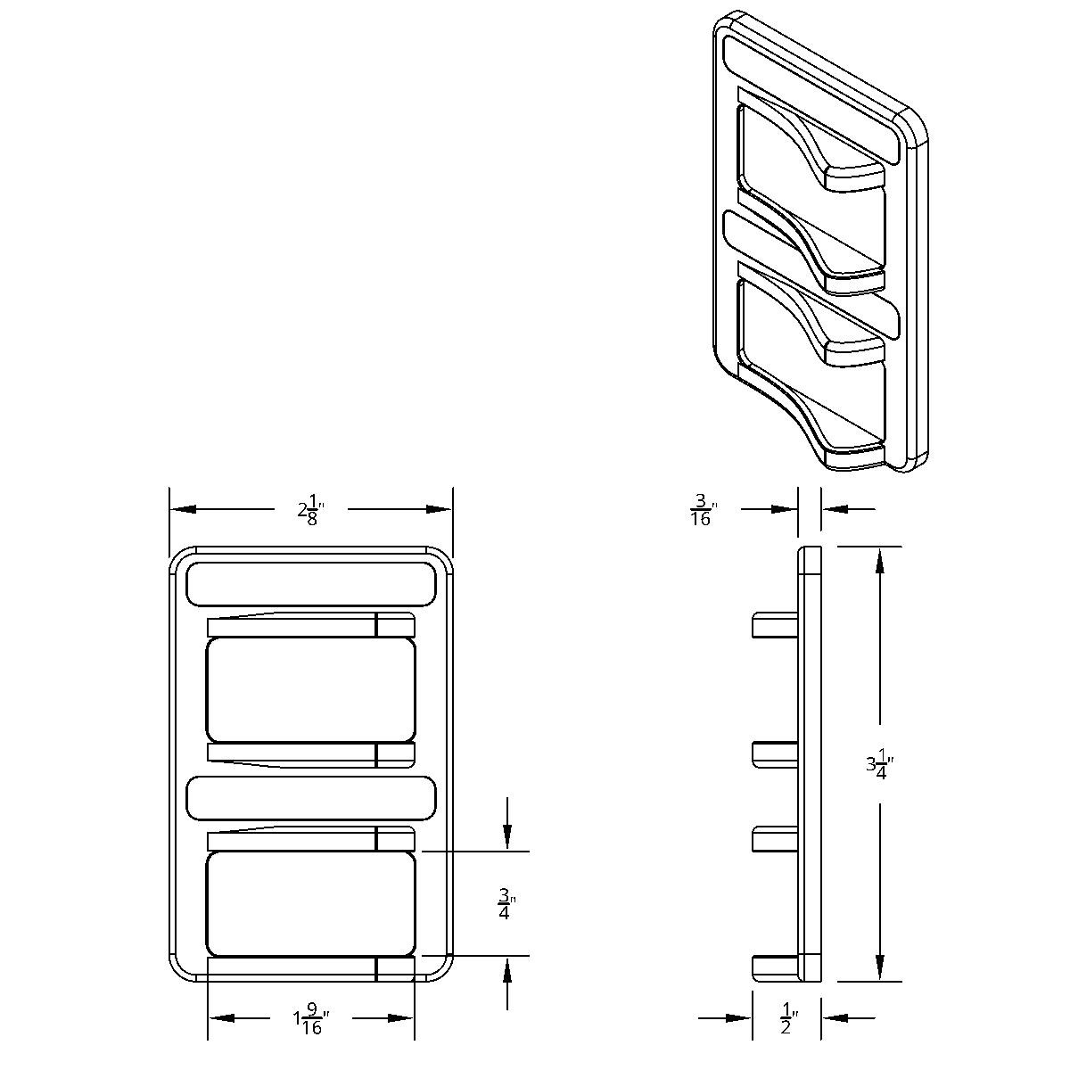 Chrome Rocker Switch Cover For Peterbilt 579 (2012-2019) & 567 (2014-2019)- 2 Switches - Thumbnail 5