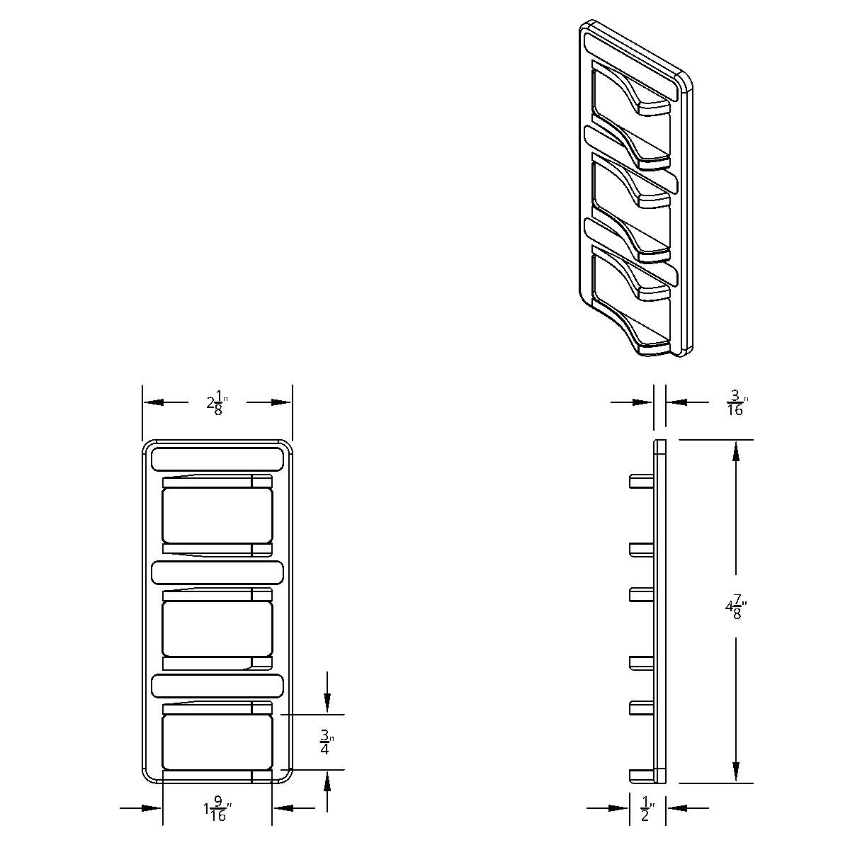Chrome 3-Rocker Switch Cover For Peterbilt 579 (2012-2019) & 567 (2014-2019)- 3 Switches - Thumbnail 6