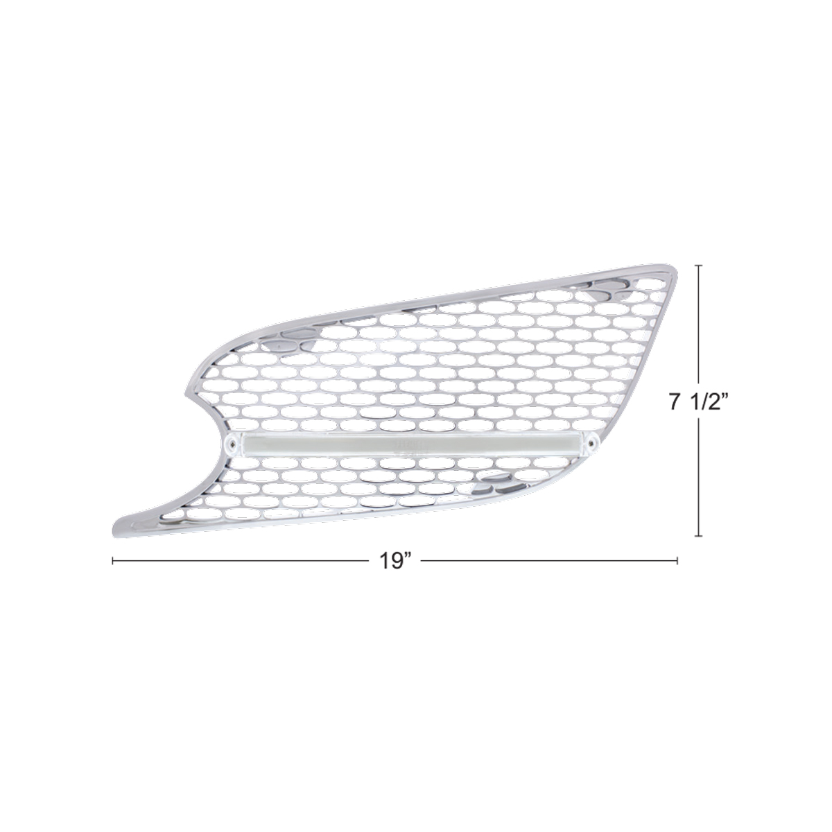 Chrome Air Intake Grille With LED GloLight For 2012-2021 Peterbilt 579 (Driver) - Amber LED/Clear Lens - Thumbnail 4