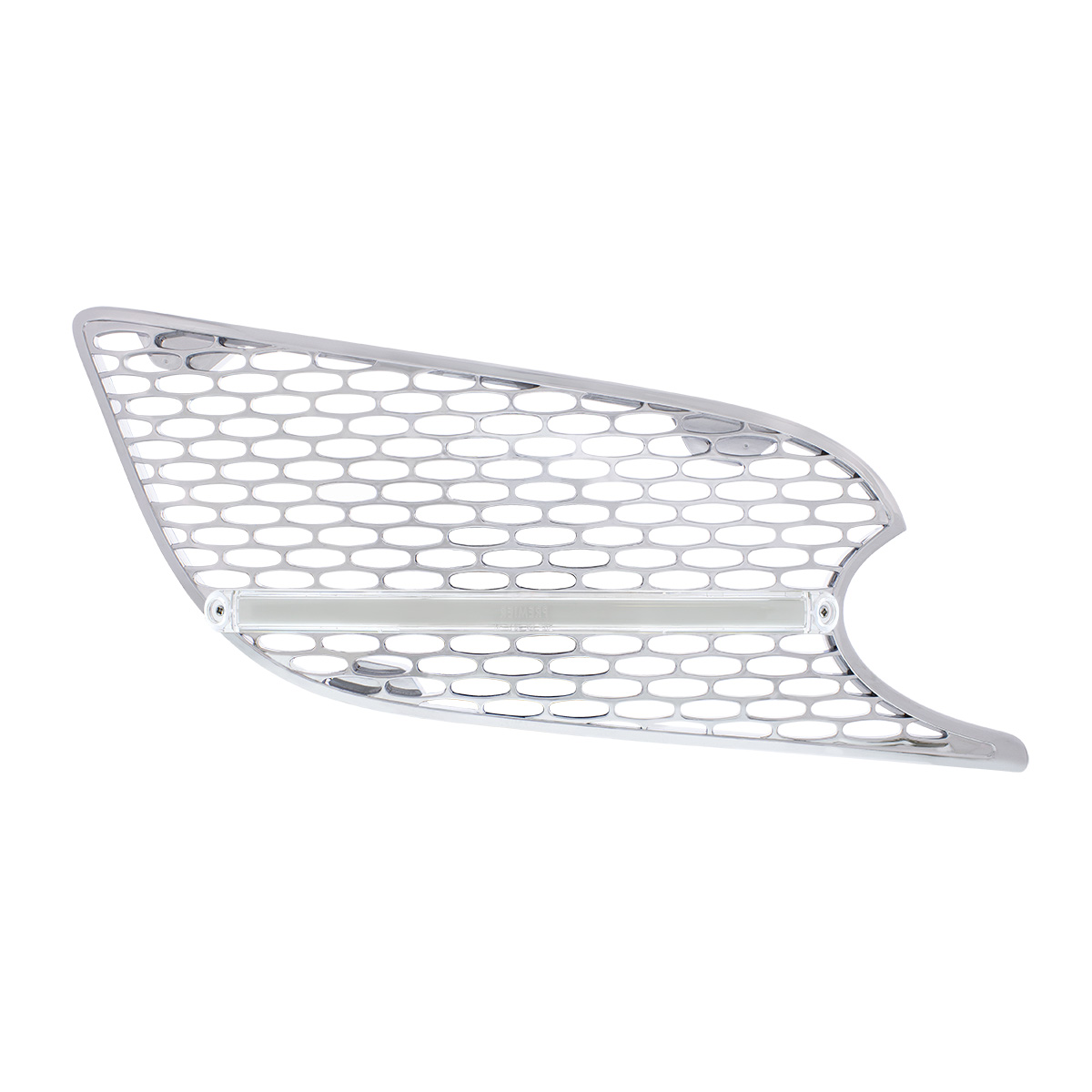 Chrome Air Intake Grille With LED GloLight For 2012-2021 Peterbilt 579 (Passenger) - Amber LED/Clear Lens - Thumbnail 2