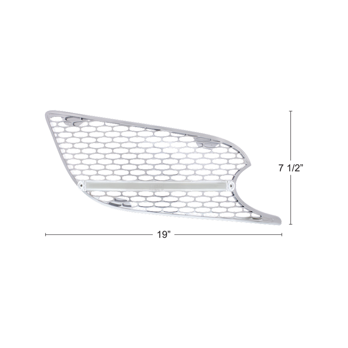 Chrome Air Intake Grille With LED GloLight For 2012-2021 Peterbilt 579 (Passenger) - Amber LED/Clear Lens - Thumbnail 4