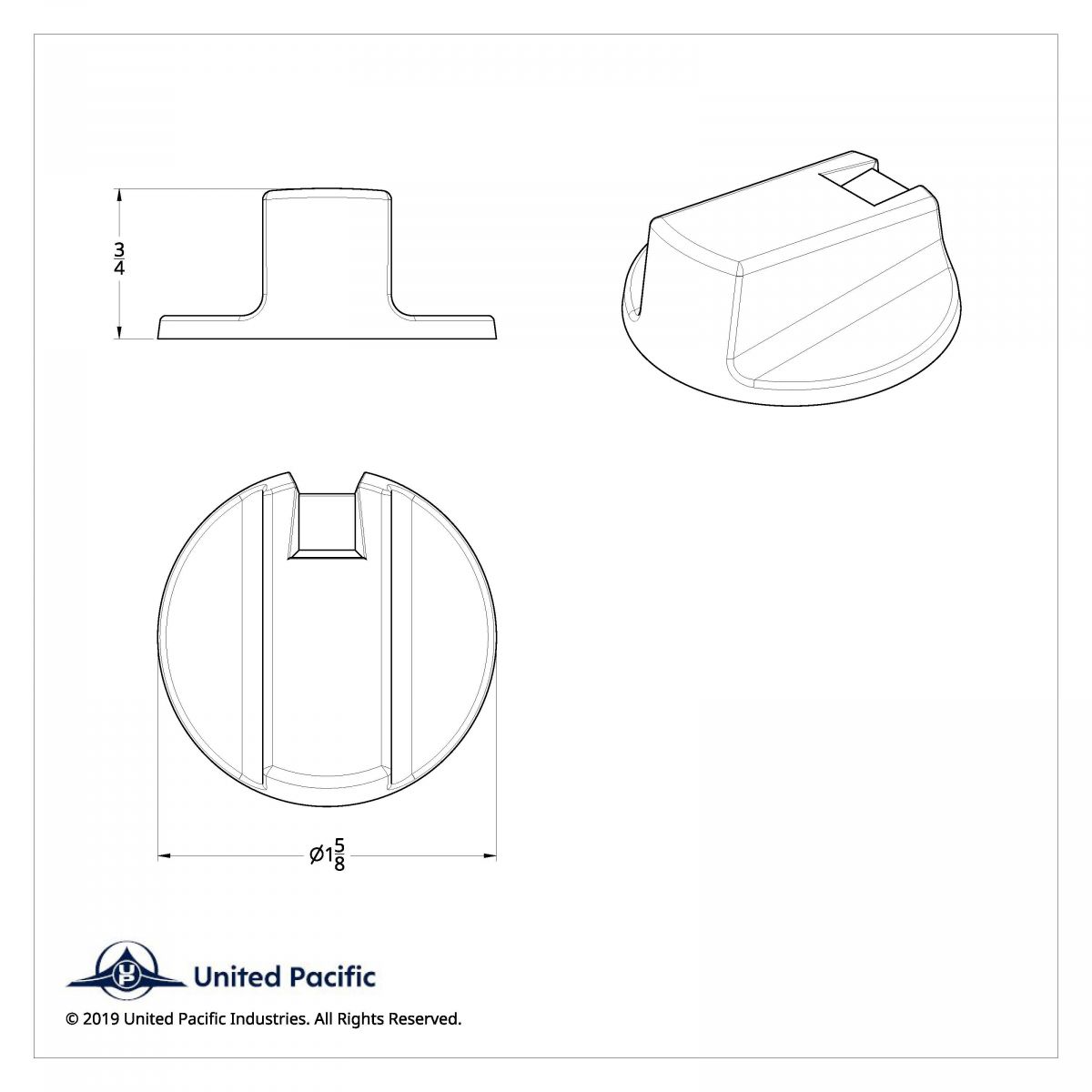 Chrome A/C Control Knob For Mack - Thumbnail 4