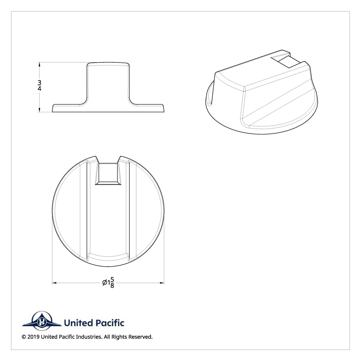 Chrome A/C Control Knob For Mack - Thumbnail 5