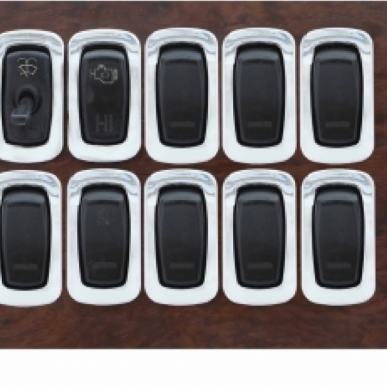 Chrome Mack Rocker Switch Trim (Card of 2) - Thumbnail 2