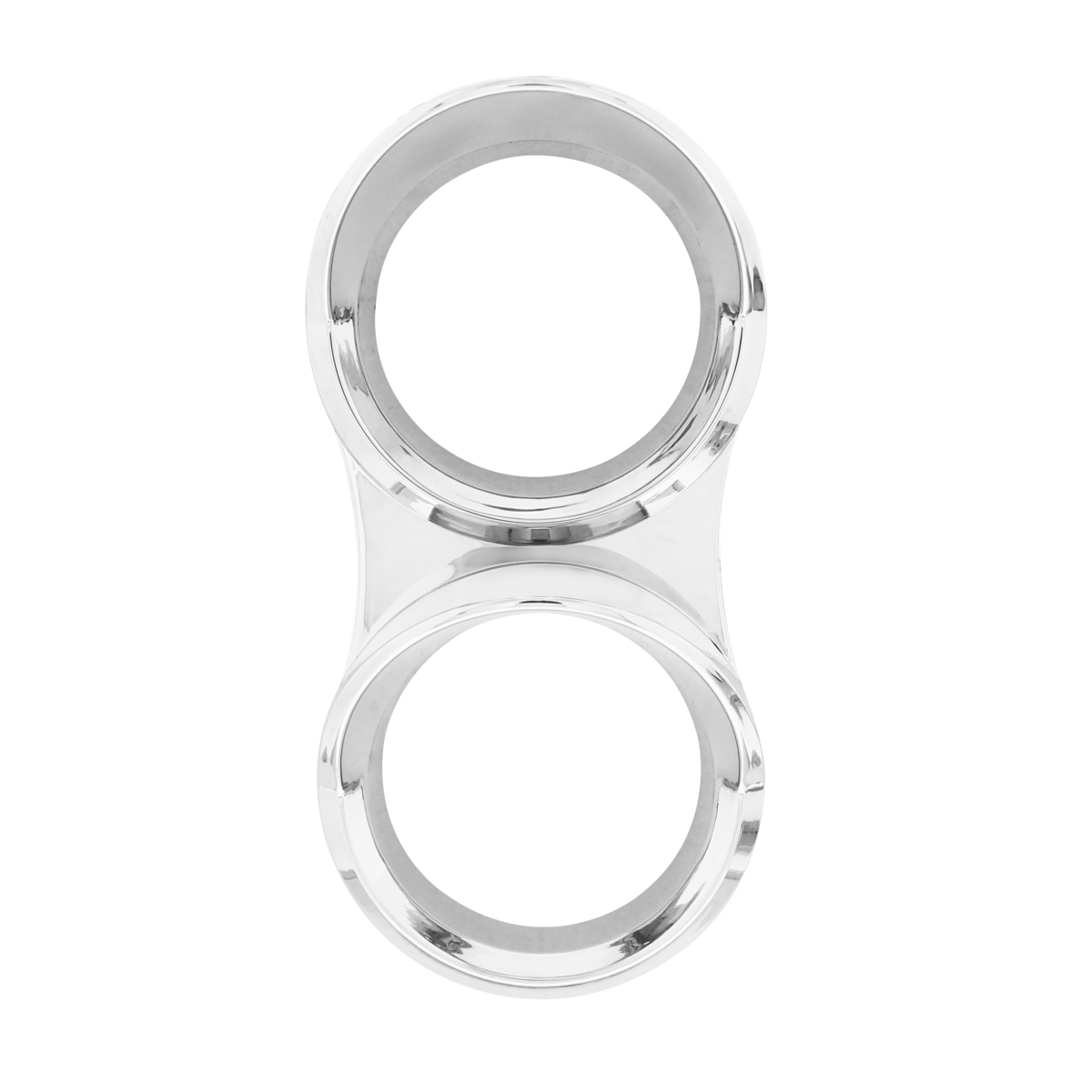 Chrome Small 2-Gauge Bezel With Visor For Mack