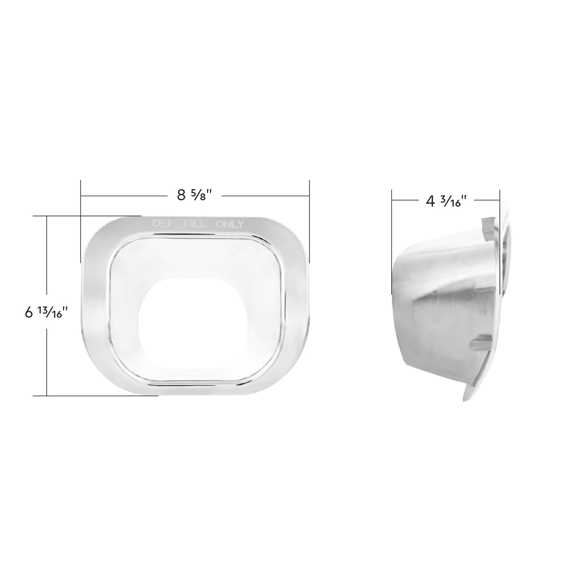 Chrome Plastic DEF Filler Trim For 2012-2021 Peterbilt 579 - Thumbnail 5