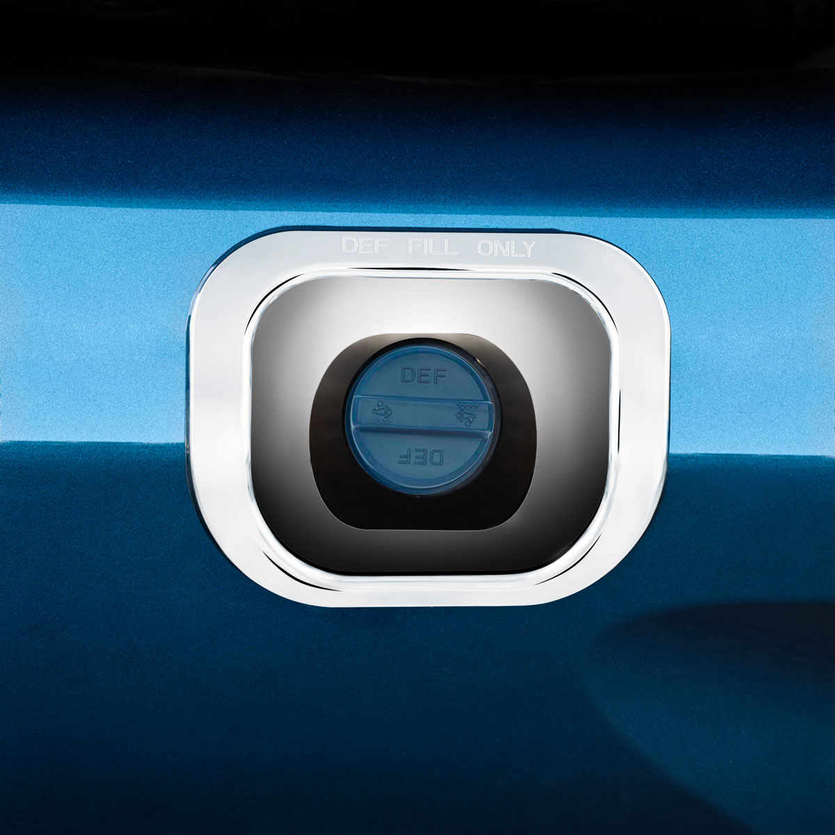 Chrome Plastic DEF Filler Trim For 2012-2021 Peterbilt 579 - Thumbnail 8