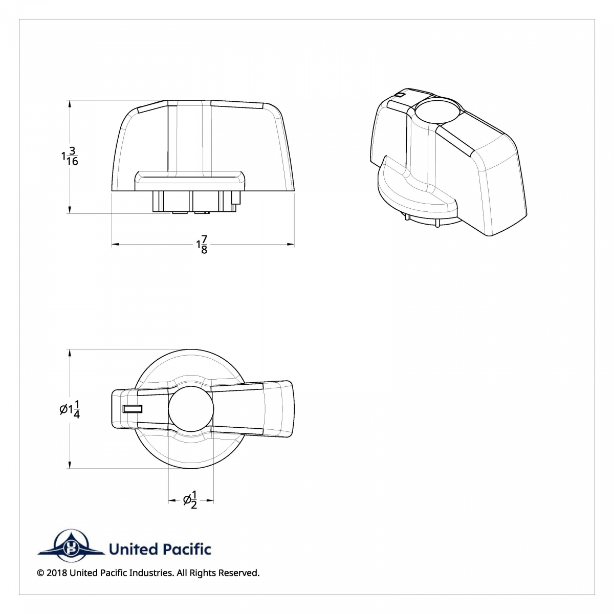 A/C Knob (Newer Model) With Amber Crystal For 2005-2010 Freightliner - Thumbnail 2