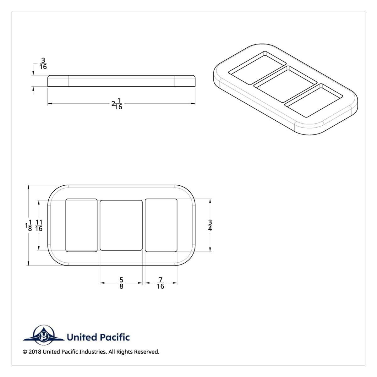 Rocker Switch Cover With 3 Openings For Freightliner (3-Pack) - Thumbnail 3