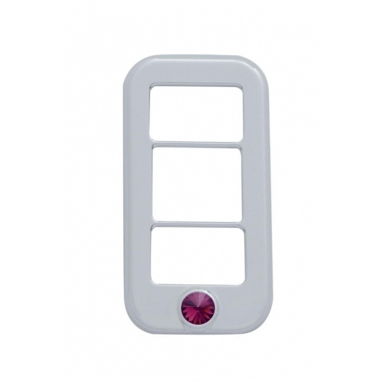 Rocker Switch Cover With 3 Openings & Purple Crystal For Freightliner (3-Pack)
