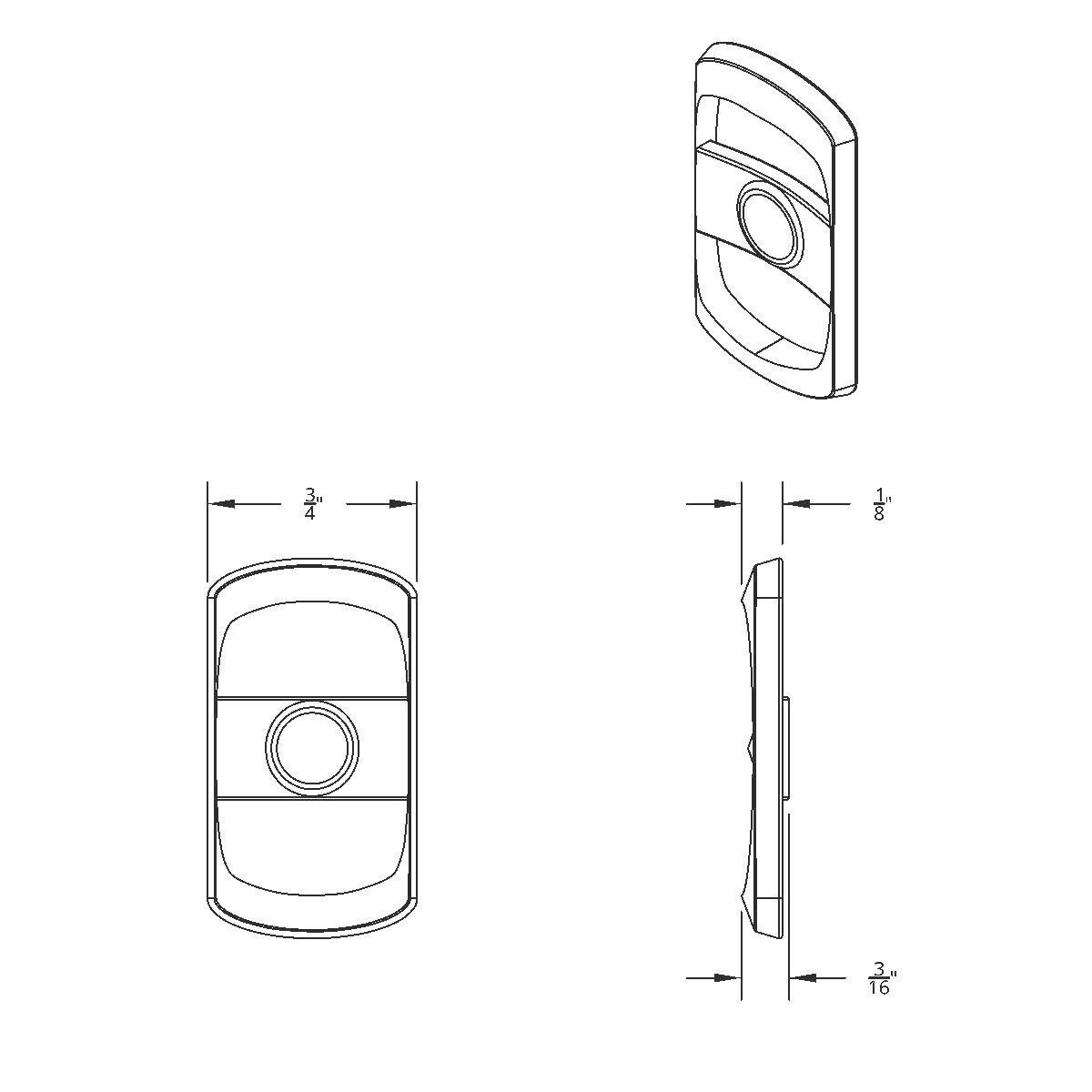 Rocker Switch Cover With Clear Crystal For Freightliner (3-Pack) - Thumbnail 2