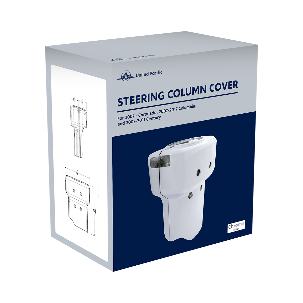 Chrome Plastic Steering Column Cover For 2007+ Coronado, 2007-2017 Columbia, And 2007-2011 Century - Thumbnail 3