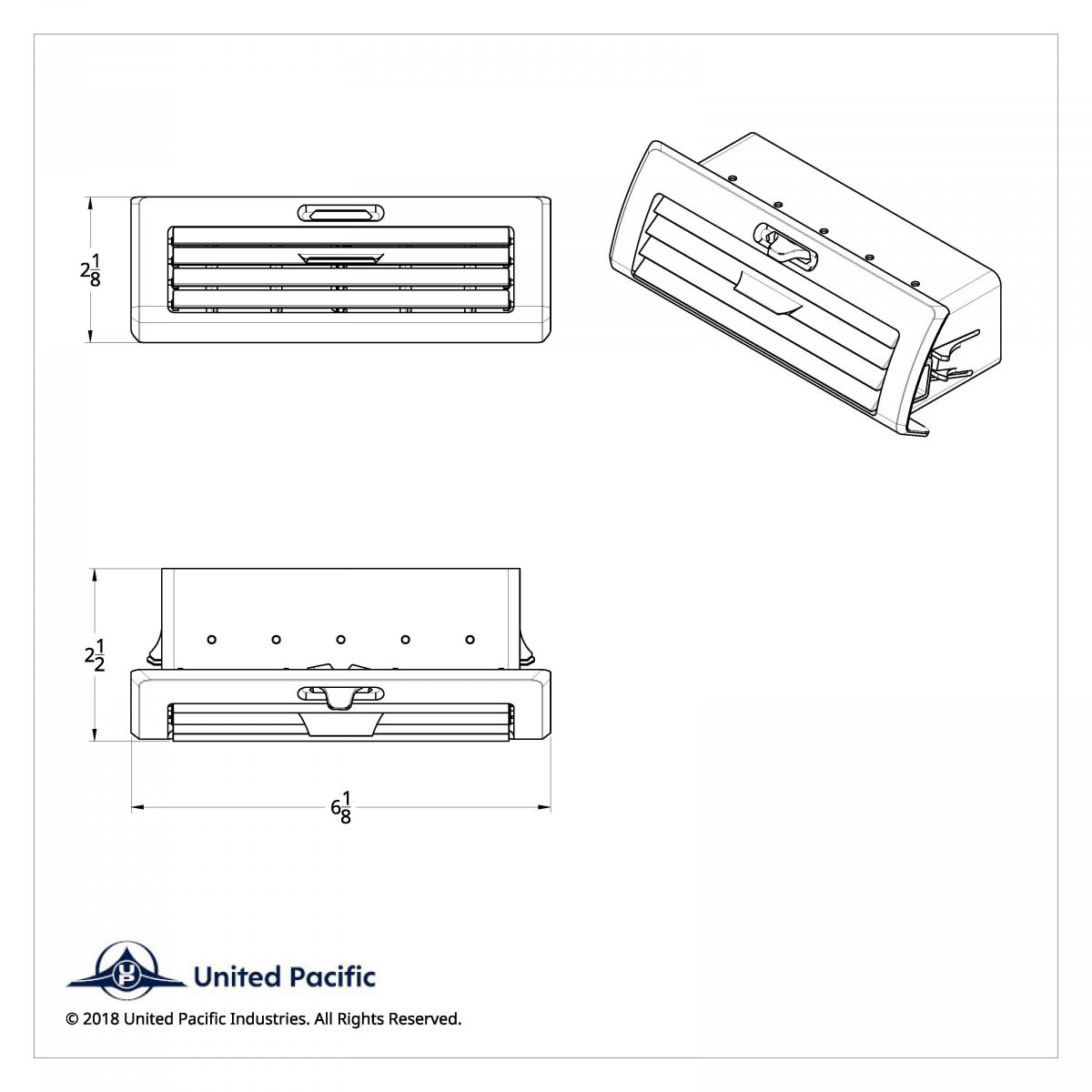 Chrome Plastic A/C Vent For 2008-2017 Freightliner Cascadia - Center/Adjustable - Thumbnail 5