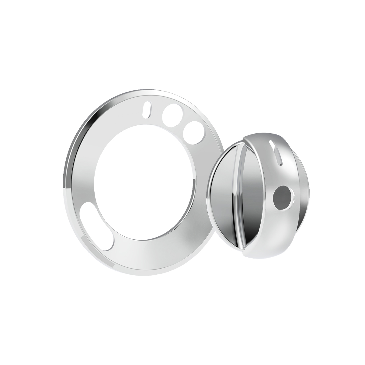 Chrome Plastic 2-Piece Headlight With Fog Light Switch Cover For 2008-2017 Freightliner Cascadia - Thumbnail 6