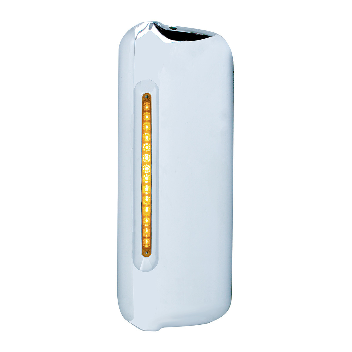 Mirror Cover With 14 LED 12" Light Bar For 2005+ Freightliner  (Driver) - Amber LED/Amber Lens - Thumbnail 3