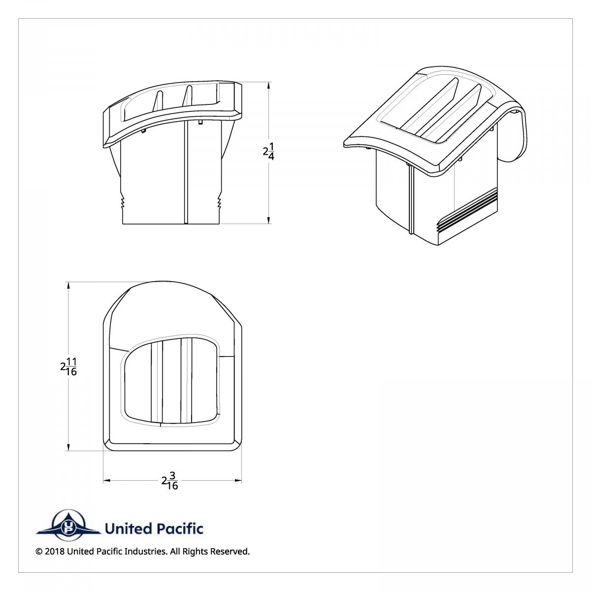 Chrome Plastic A/C Vent For 2008-2017 Freightliner Cascadia - Passenger/Fixed - Thumbnail 8