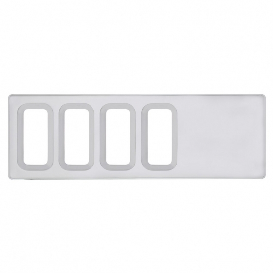 Chrome Plastic Dash Switch Panel Cover For International - 4 Openings