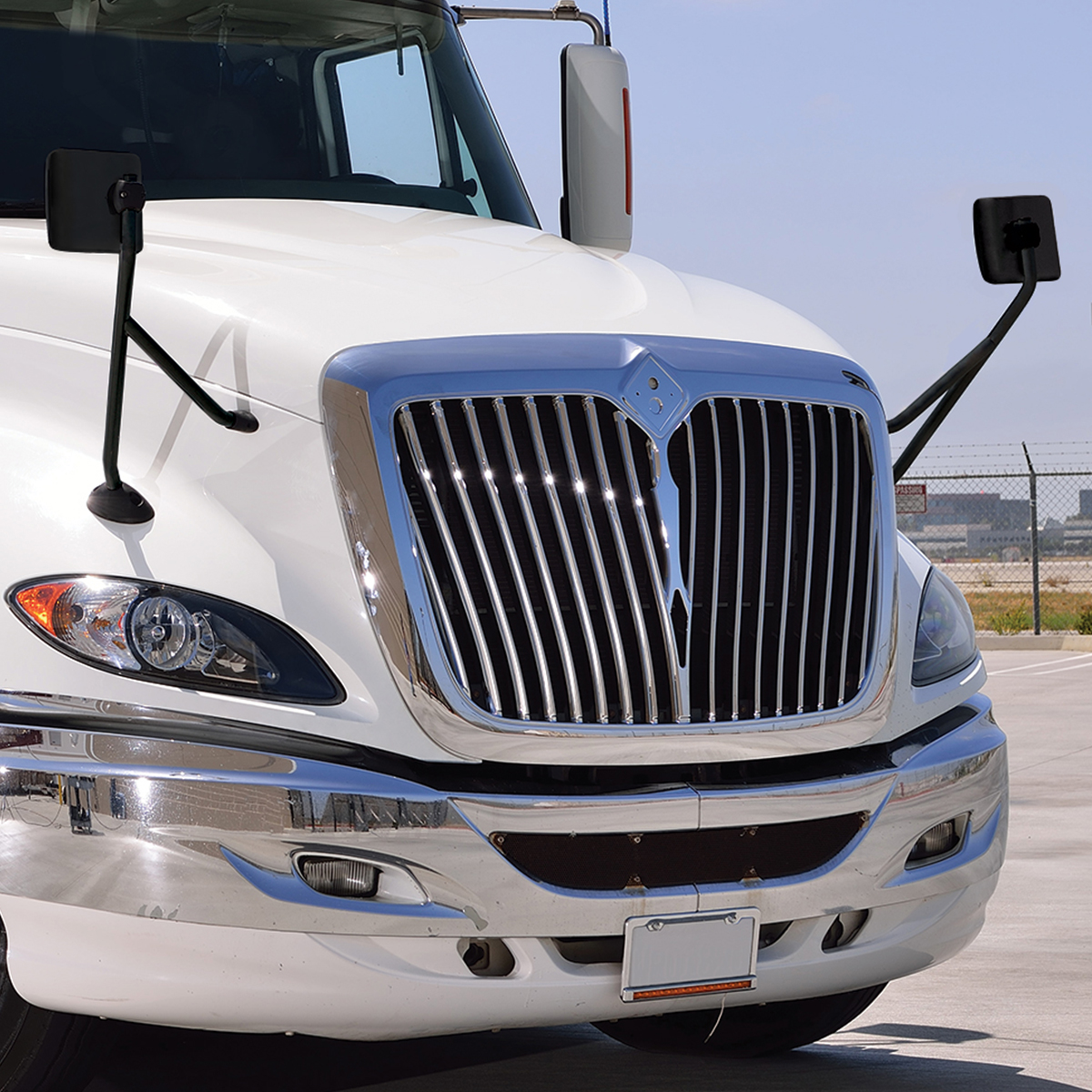 Black Hood Mirror Assembly For 2006-2017 International Prostar - Driver - Thumbnail 3